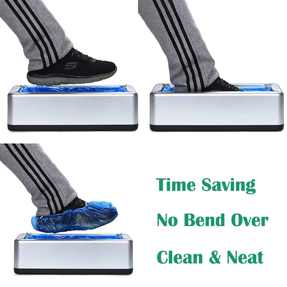 Baysler™ Automatic Shoe Cover Dispenser – Hands-Free, Cordless + 100 Covers Included